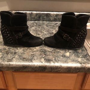Aldo black studded and rhinestoned booties